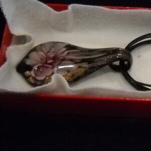 MURANO ART GLASS PENDANT NECKLACE